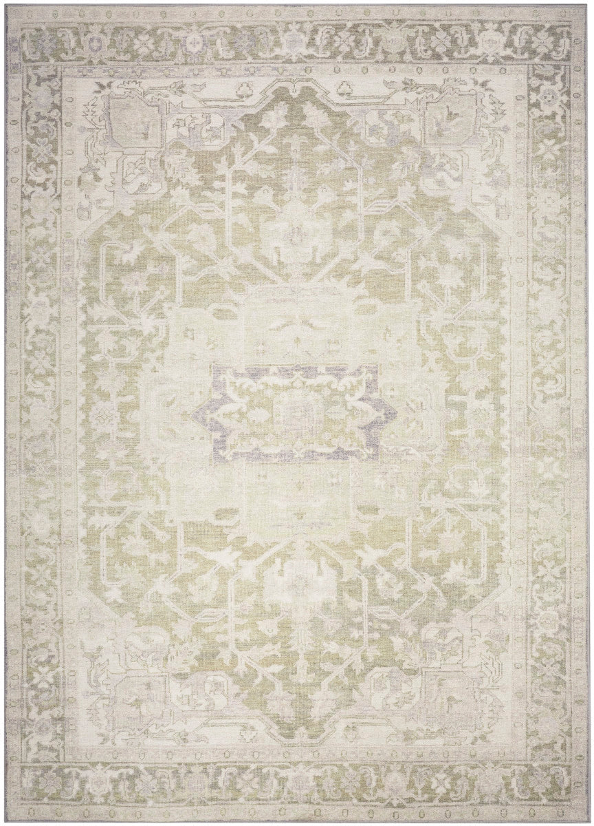 Nourison Vintage Green Machine Washable Rug - 5'3" x 7'3"