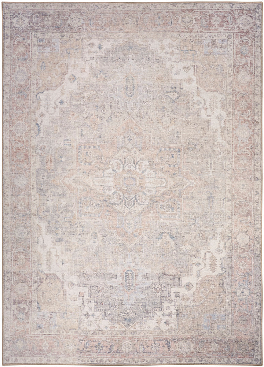 Nourison Vintage Light Blue Machine Washable Rug - 5'3" x 7'3"