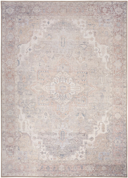 Nourison Vintage Light Blue Machine Washable Rug - 5'3" x 7'3"