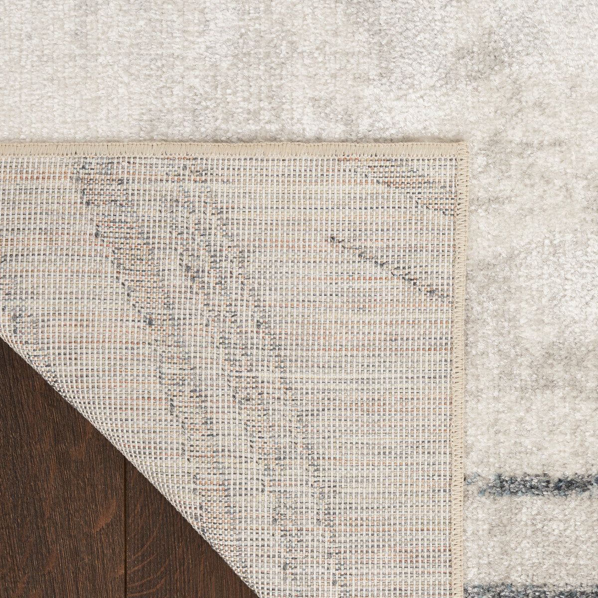 Nourison Astra Silver & Blue Pet Friendly Machine Washable Rug - Corner