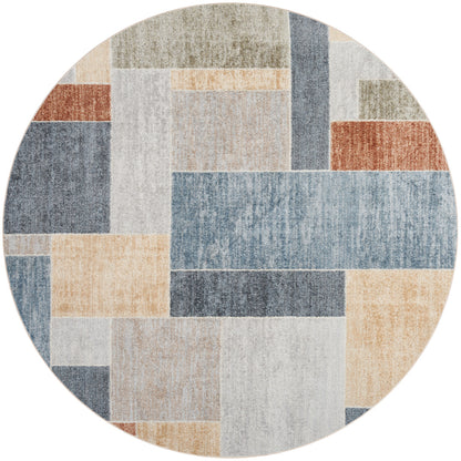Nourison Astra Multicolor Pet Friendly Machine Washable Rug - 4' Round