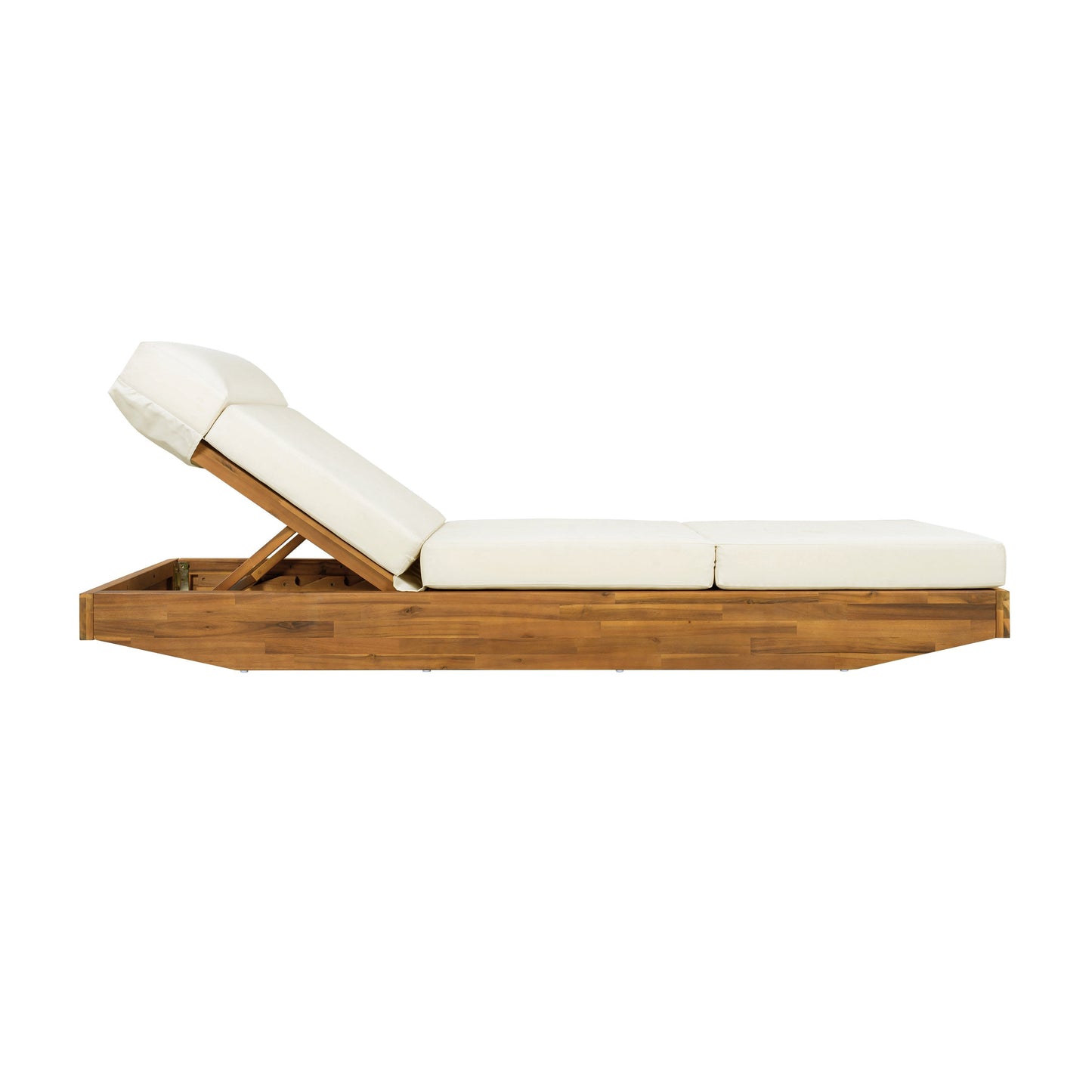 Acacia Wood Outdoor Chaise Lounge