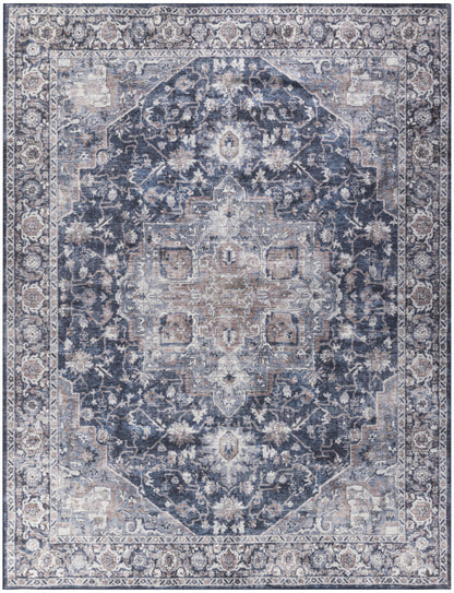Nourison New Concept Ivory & Navy Machine Washable Rug - 10' x 14'
