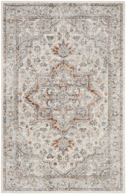 Nourison Astra Grey & Multicolor Pet Friendly Machine Washable Rug - 2'2" x 4'