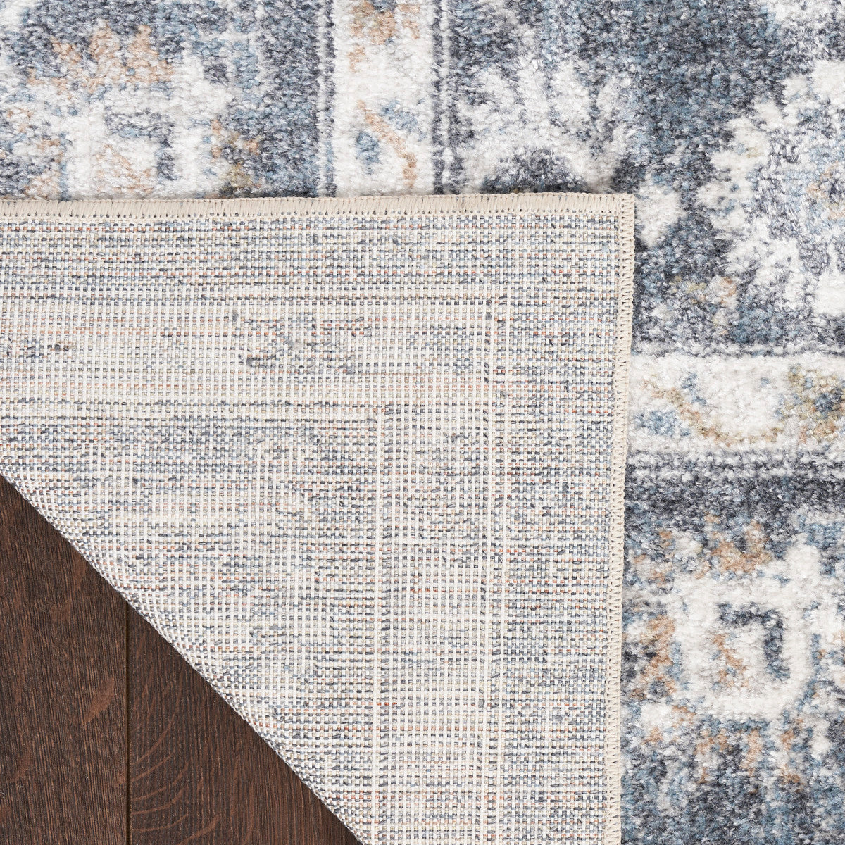 Nourison Astra Dark Blue Pet Friendly Machine Washable Rug - Corner