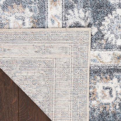 Nourison Astra Dark Blue Pet Friendly Machine Washable Rug - Corner