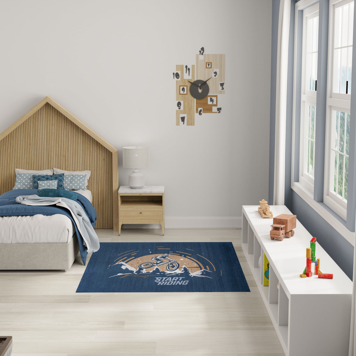 Nourison Imagination Blue Machine Washable Rug - Room Scene