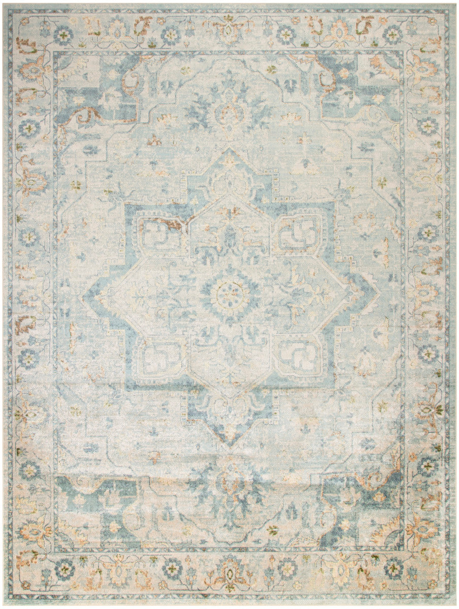 Nourison Astra Light Blue Pet Friendly Machine Washable Rug - 6'7" x 9'
