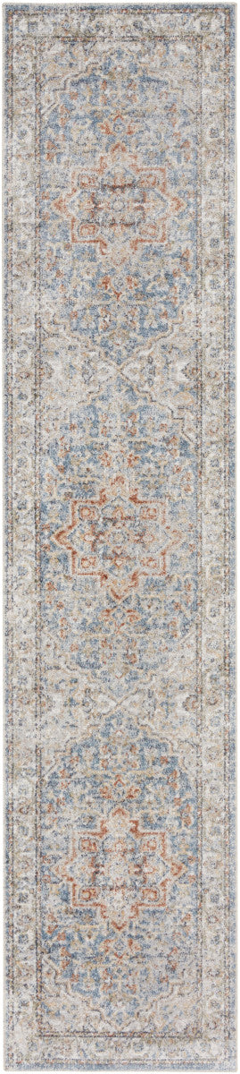 Nourison Astra Denim & Multicolor Pet Friendly Machine Washable Rug - 2'2" x 10'