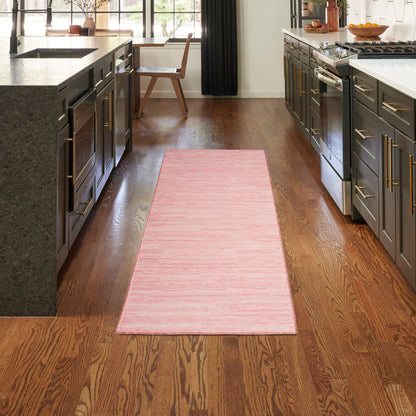 Nourison Essentials Loom Woven Pink Machine Washable Rug - Room Scene