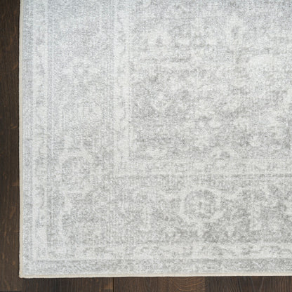 Nourison Astra Light Grey Pet Friendly Machine Washable Rug - Corner