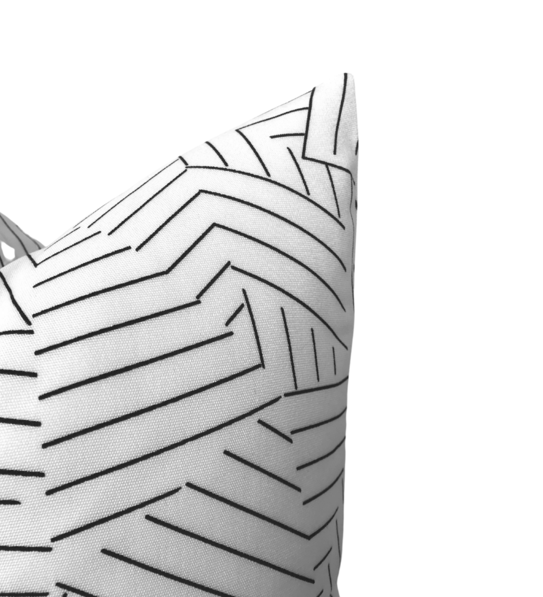 Deconstructed Stripe Pillow in Black, Indoor Outdoor Pillows