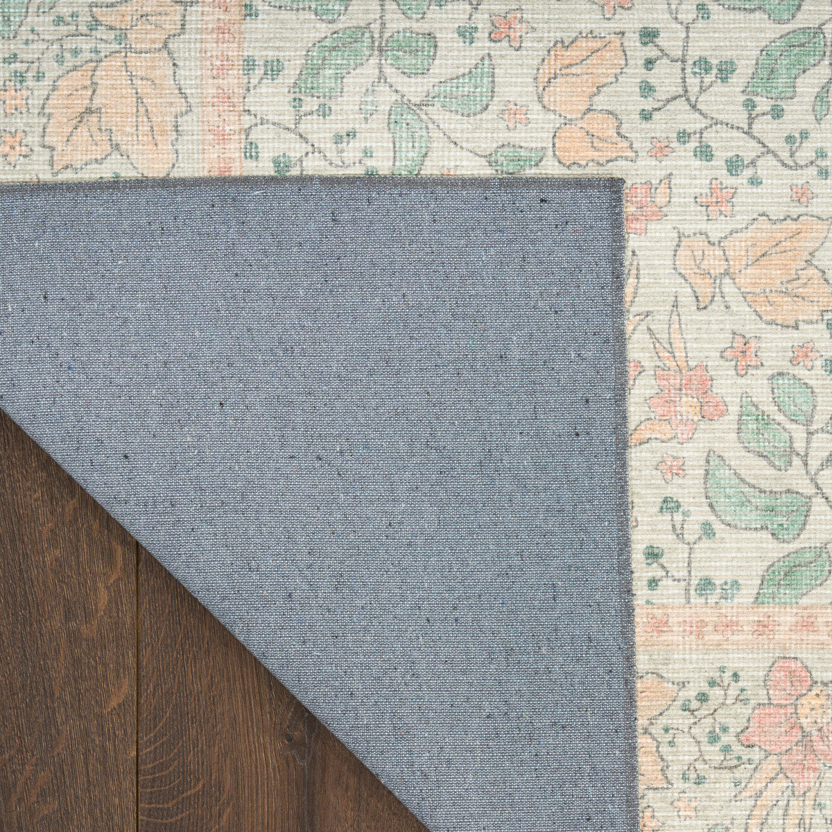 Nourison Botanical Green & Multicolor Machine Washable Rug - Corner