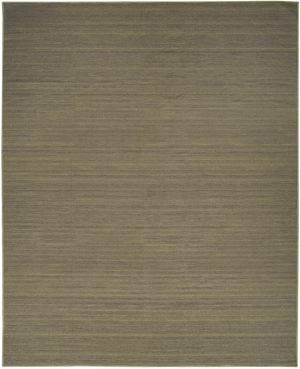 Nourison Essentials Loom Woven Green Machine Washable Rug - 9'2" x 12'