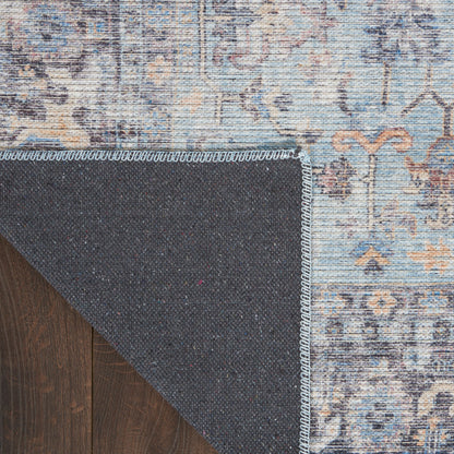 Nourison New Concept Light Grey & Blue Machine Washable Rug - Corner