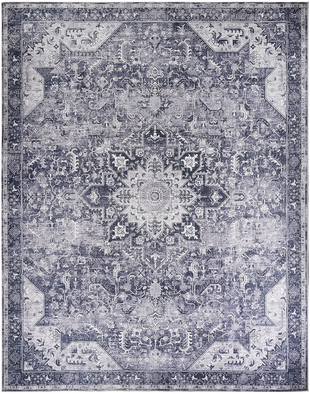 Nourison Charcoal & Grey Machine Washable Rug - Main