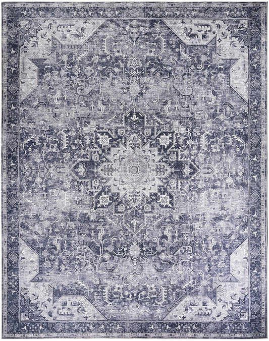 Nourison Charcoal & Grey Machine Washable Rug - Main