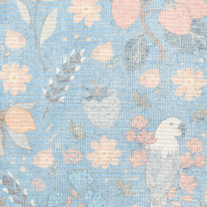 Nourison Botanical Light Blue & Multicolor Machine Washable Rug - Swatch