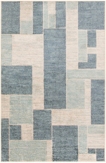 Nourison Astra Blue & Ivory Pet Friendly Machine Washable Rug - 3'3" x 5'