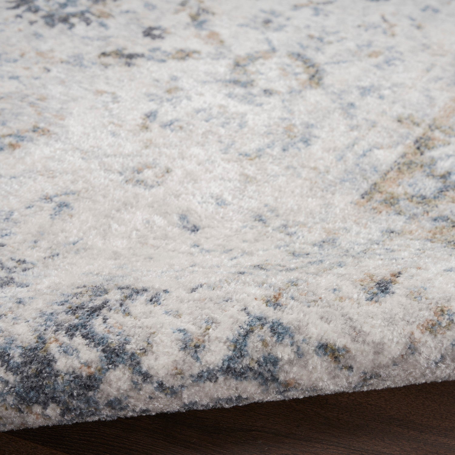 Nourison Astra Ivory & Blue Pet Friendly Machine Washable Rug - Texture