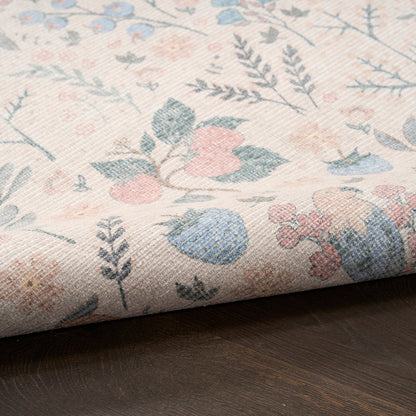 Nourison Botanical Ivory & Multicolor Machine Washable Rug - Texture