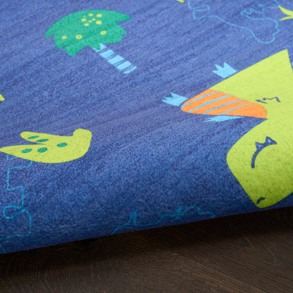 Nourison Imagination Navy & Multicolor Machine Washable Rug - Texture