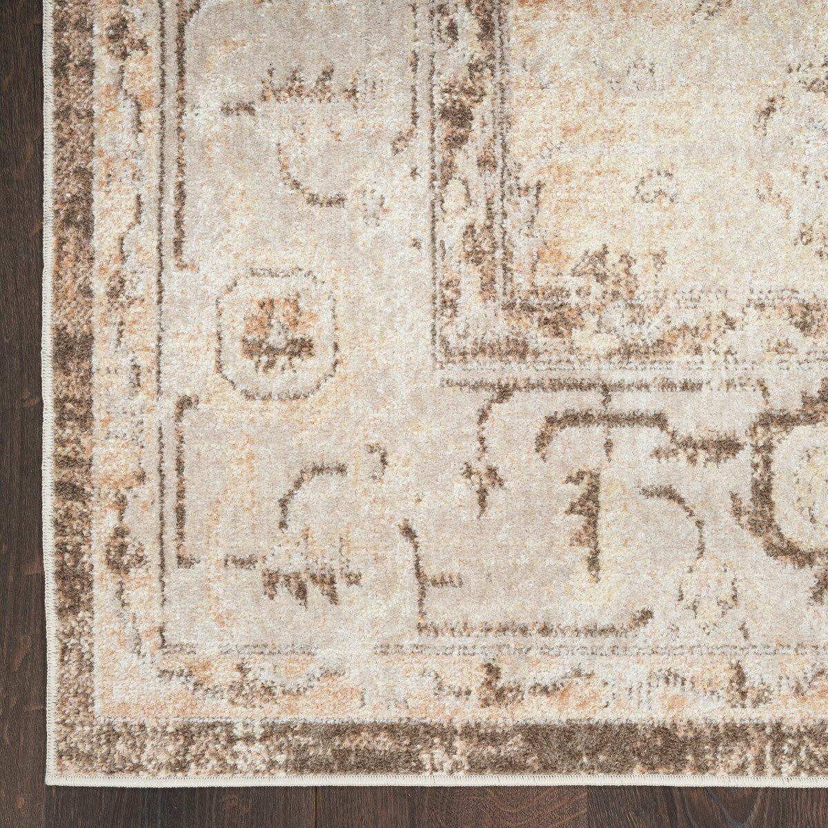 Nourison Astra Beige Pet Friendly Machine Washable Rug - Corner
