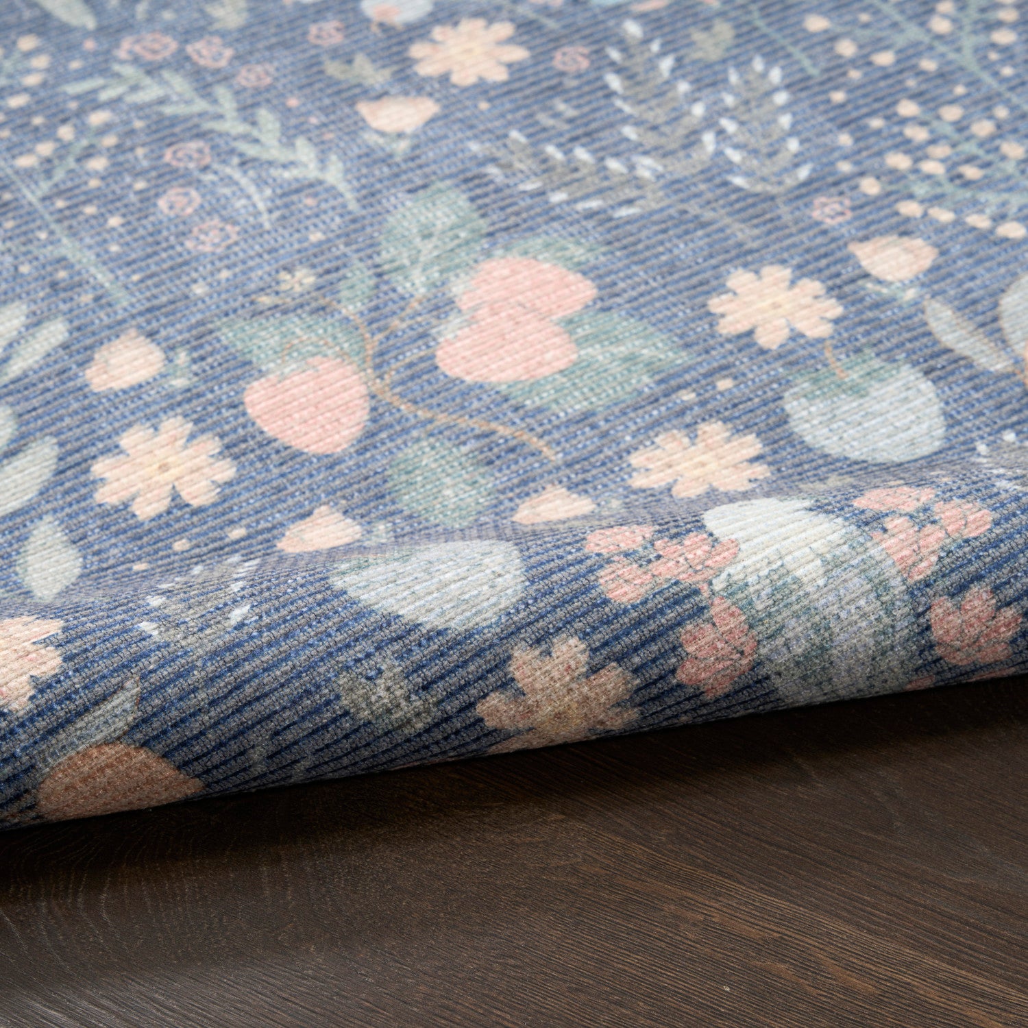 Nourison Botanical Blue & Multicolor Machine Washable Rug - Texture
