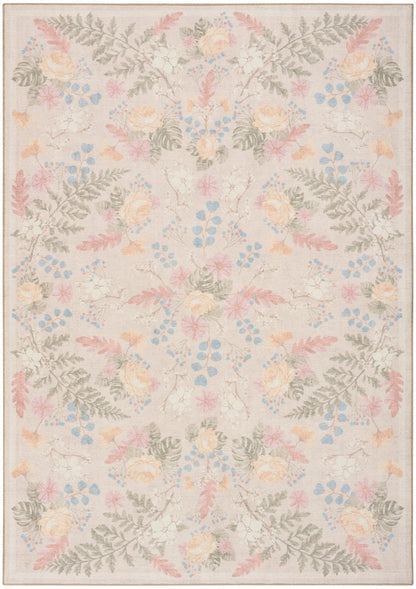 Nourison Botanical Beige & Multicolor Machine Washable Rug - 5' x 7'