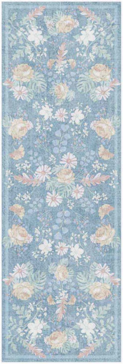 Nourison Botanical Blue & Multicolor Machine Washable Rug - 2' x 6'