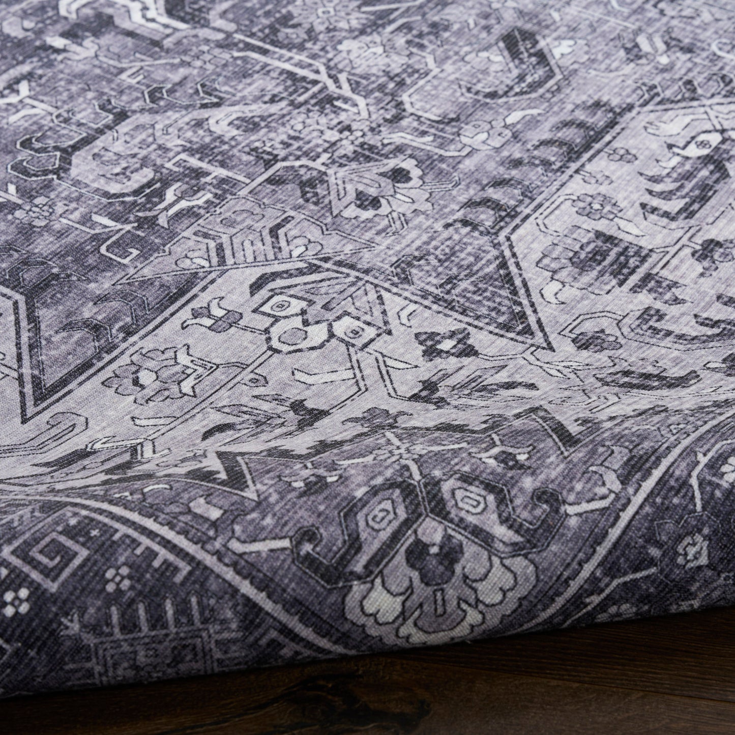 Nourison Charcoal & Grey Machine Washable Rug - Texture