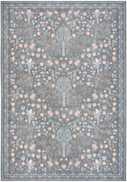 Nourison Botanical Charcoal & Multicolor Machine Washable Rug - Main