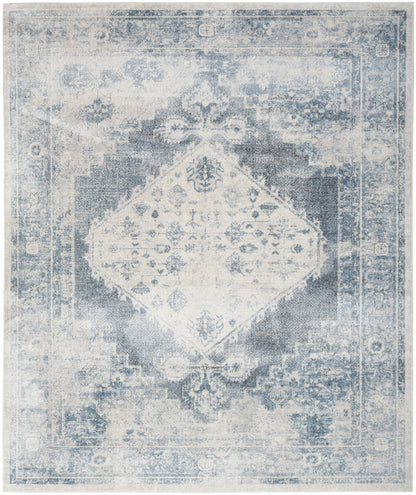 Nourison Astra Blue & Ivory Pet Friendly Machine Washable Rug - 10' x 14'