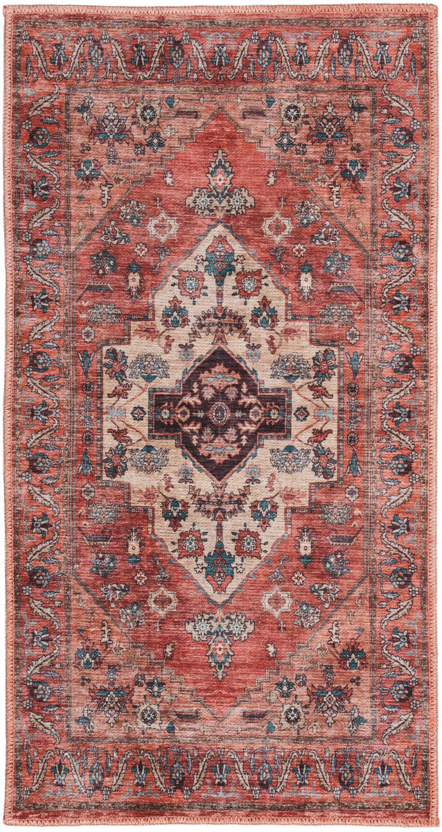 Nourison Grand Rust & Multicolor Pet Friendly Machine Washable Rug - 2' x 3'9"