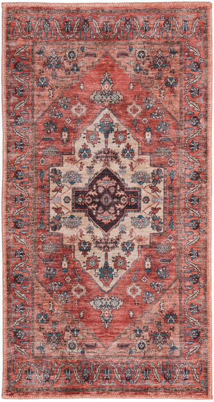 Nourison Grand Rust & Multicolor Pet Friendly Machine Washable Rug - 2' x 3'9"