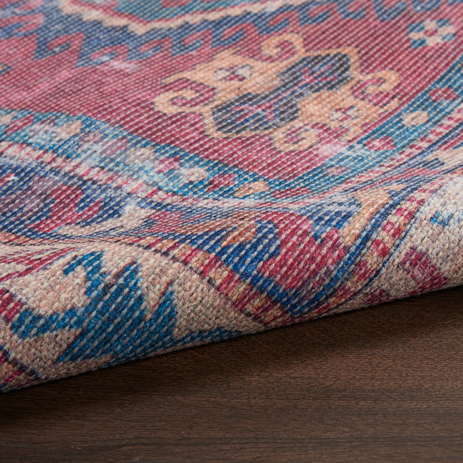 Nourison New Concept Red & Navy Machine Washable Rug - Texture