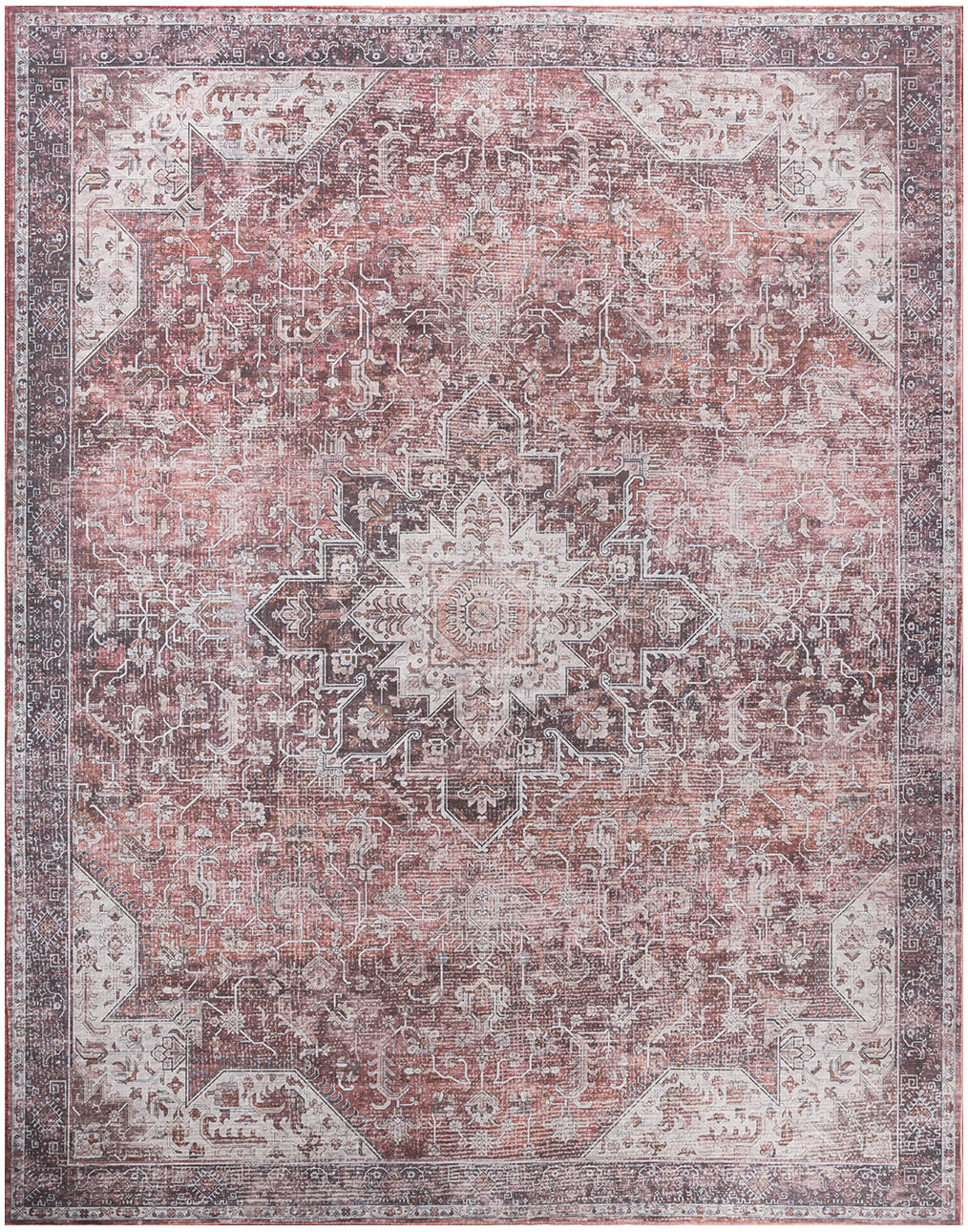 Nourison Red Machine Washable Rug - Main