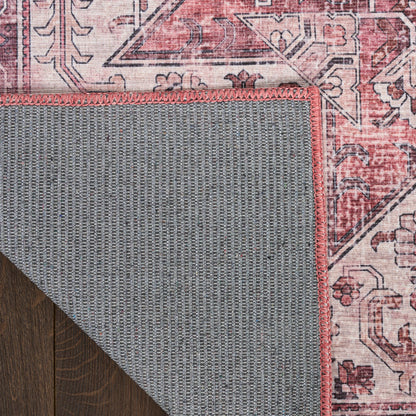 Nourison Red Machine Washable Rug - Corner