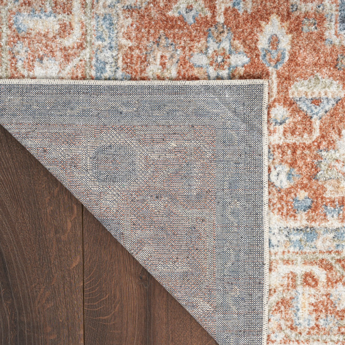 Nourison Astra Denim & Multicolor Pet Friendly Machine Washable Rug - Corner