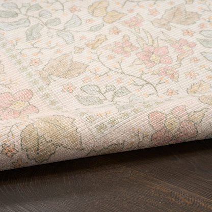 Nourison Botanical Beige & Multicolor Machine Washable Rug - Texture