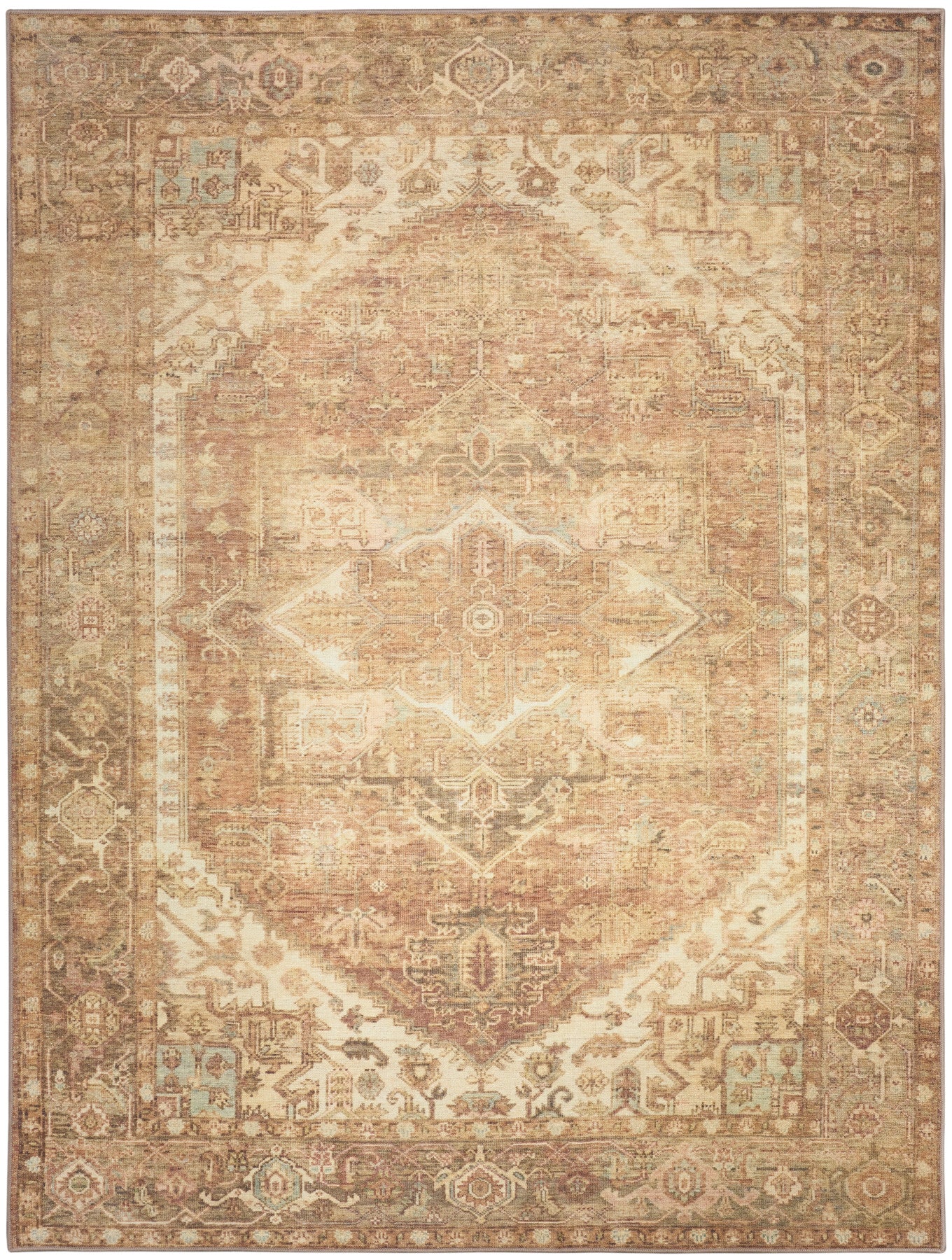 Nourison Vintage Gold Machine Washable Rug - Main