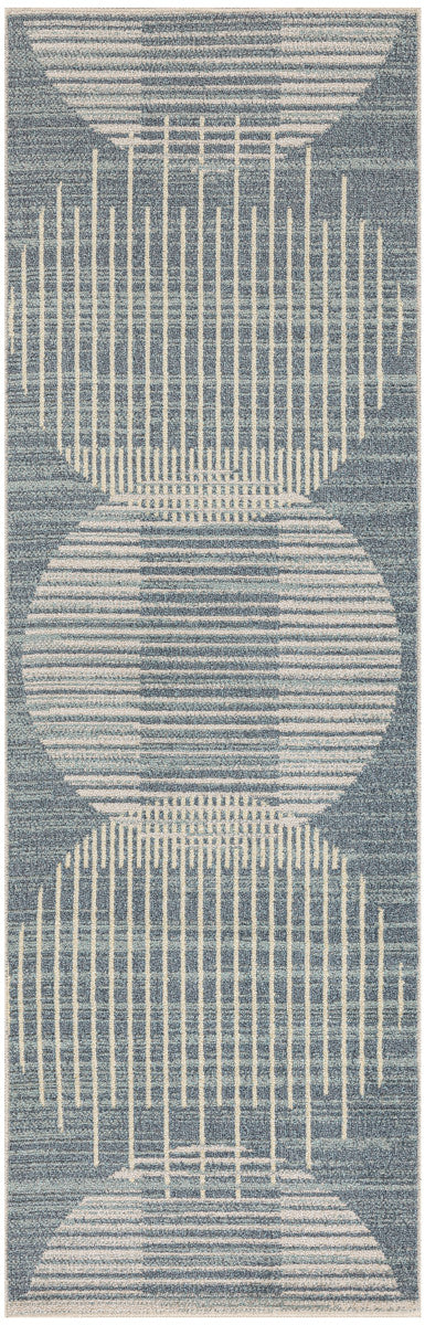 Nourison Astra Blue Pet Friendly Machine Washable Rug - 2' x 6'