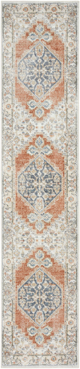 Nourison Astra Grey & Multicolor Pet Friendly Machine Washable Rug - 2'2" x 10'