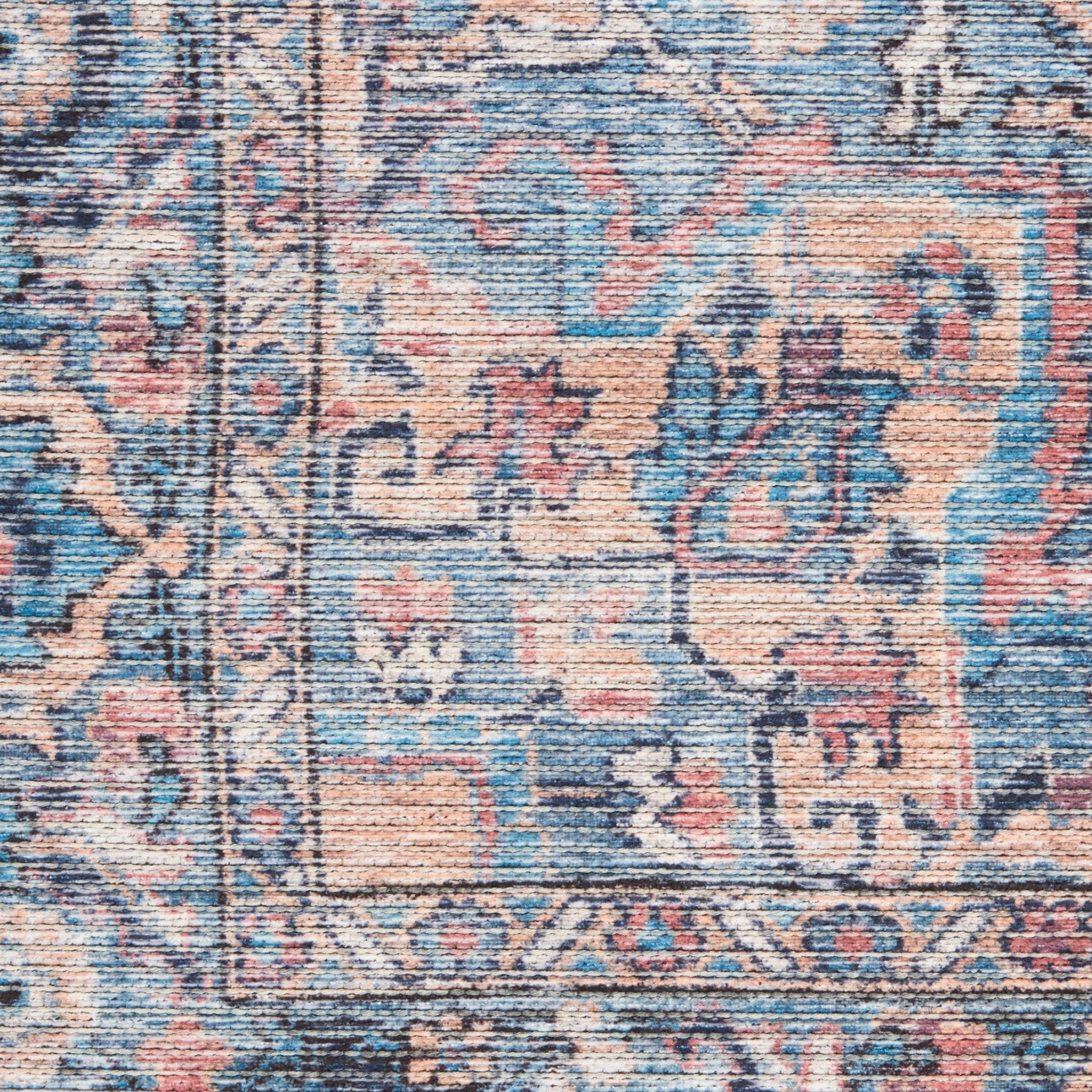 Nourison New Concept Light Blue & Multicolr Machine Washable Rug - Swatch