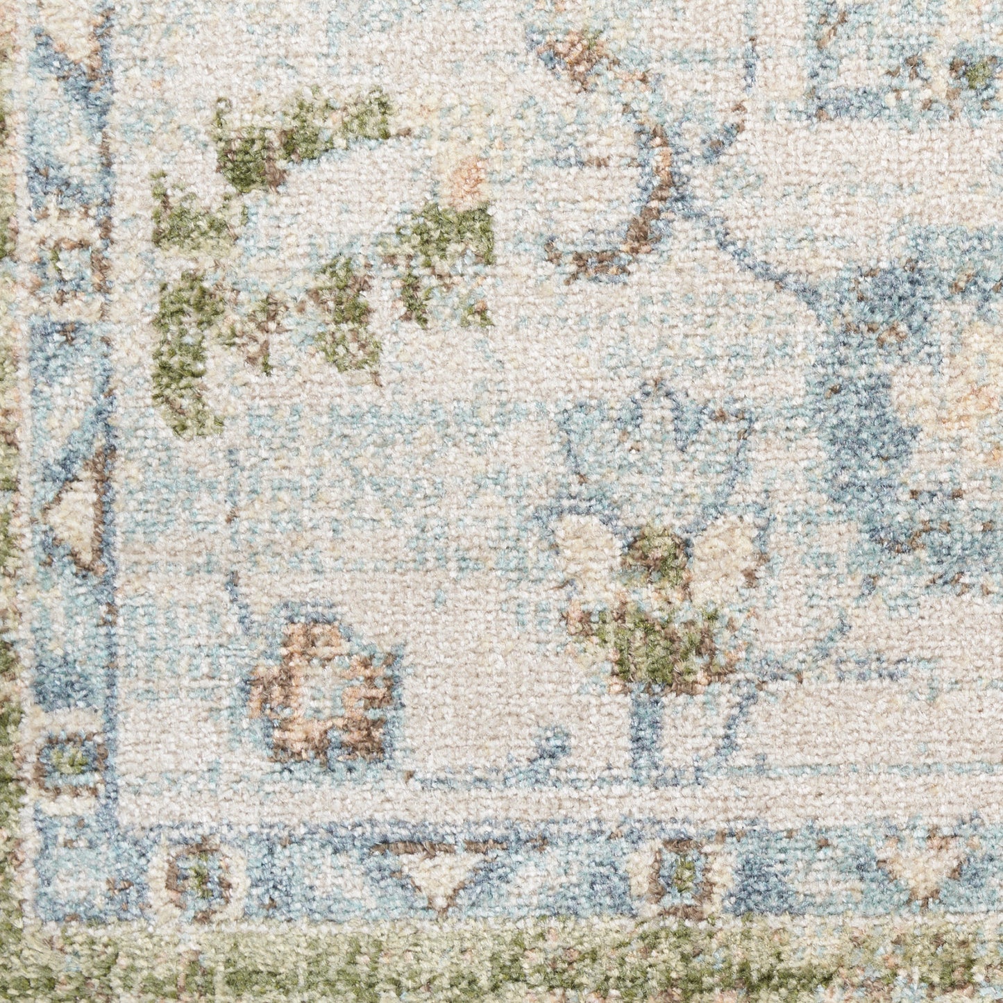 Nourison Astra Blue & Green Pet Friendly Machine Washable Rug - Swatch