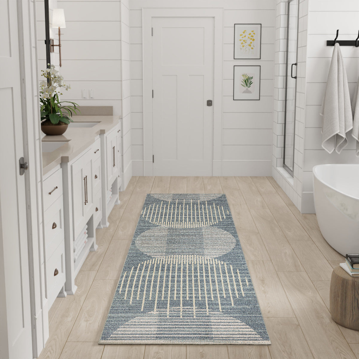 Nourison Astra Blue Pet Friendly Machine Washable Rug - Room Scene
