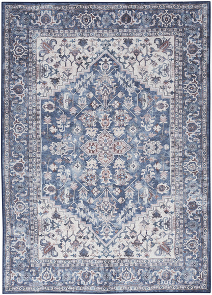 Nourison New Concept Navy & Ivory Machine Washable Rug - Main