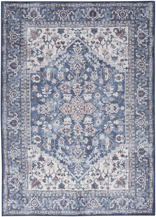 Nourison New Concept Navy & Ivory Machine Washable Rug - Main