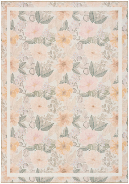 Nourison Botanical Beige & Multicolor Machine Washable Rug - 5' x 7'