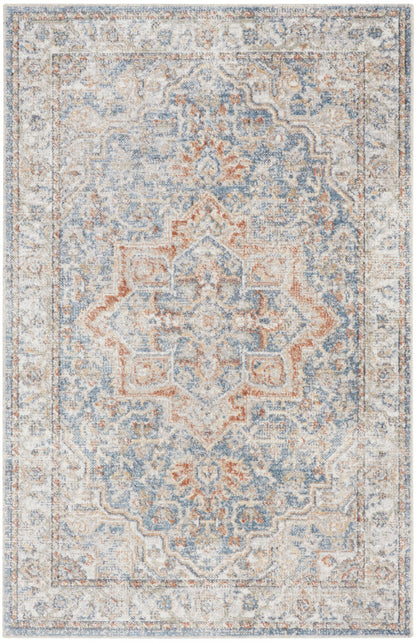 Nourison Astra Denim & Multicolor Pet Friendly Machine Washable Rug - 3'3" x 5'